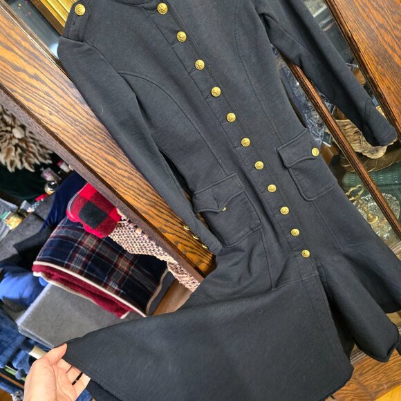 Denim & Supply Ralph Lauren black long officer's military style coat, size M - Picture 4 of 10